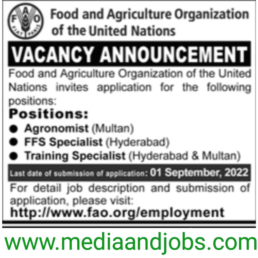 Food And Agriculture Organization Jobs 2022