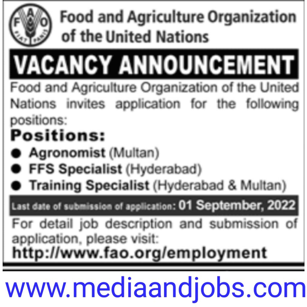 Food And Agriculture Organization Jobs 2022