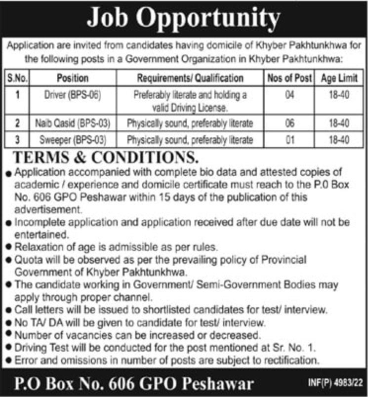 Publi Sector Organization Jobs 2022 || PO BOX 606 Jobs 2022 | PAEC Jobs 2022