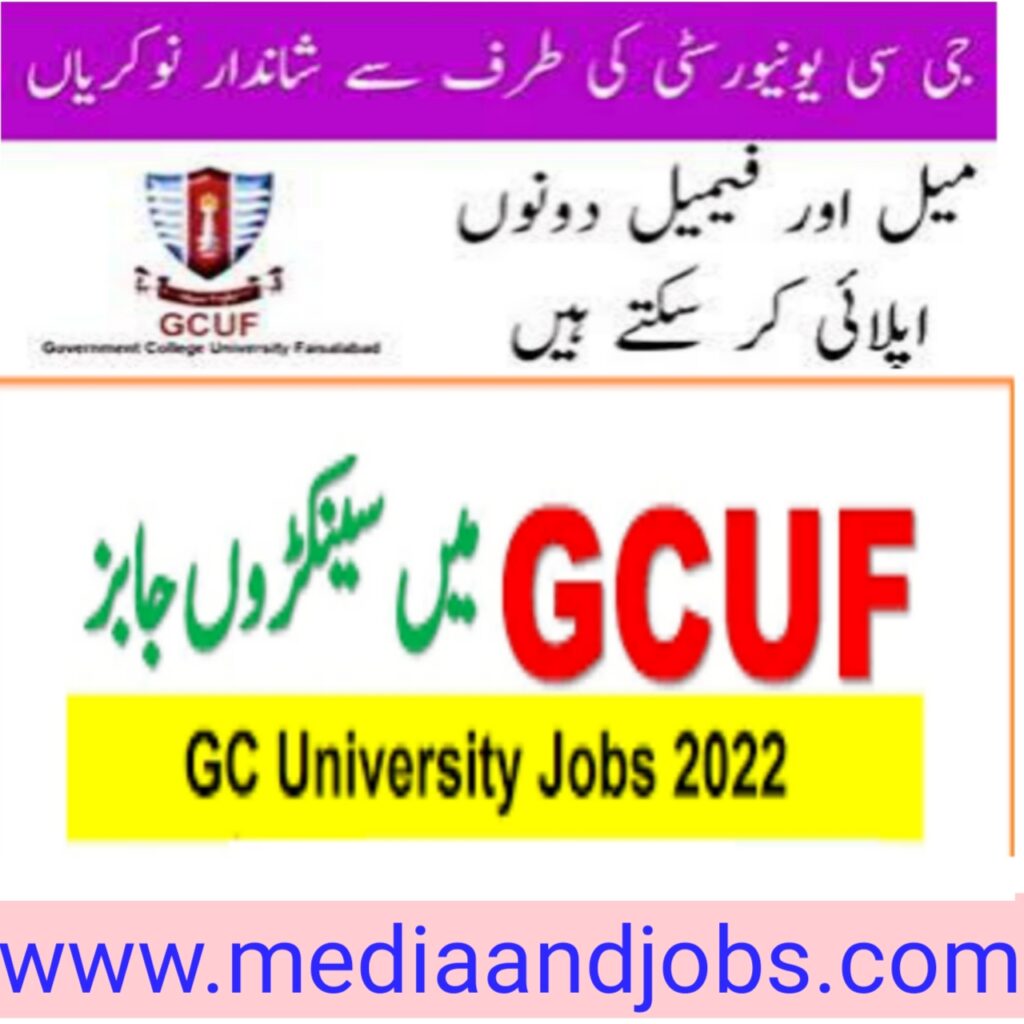 GC University Faisalabad Jobs 2022 | Application Form