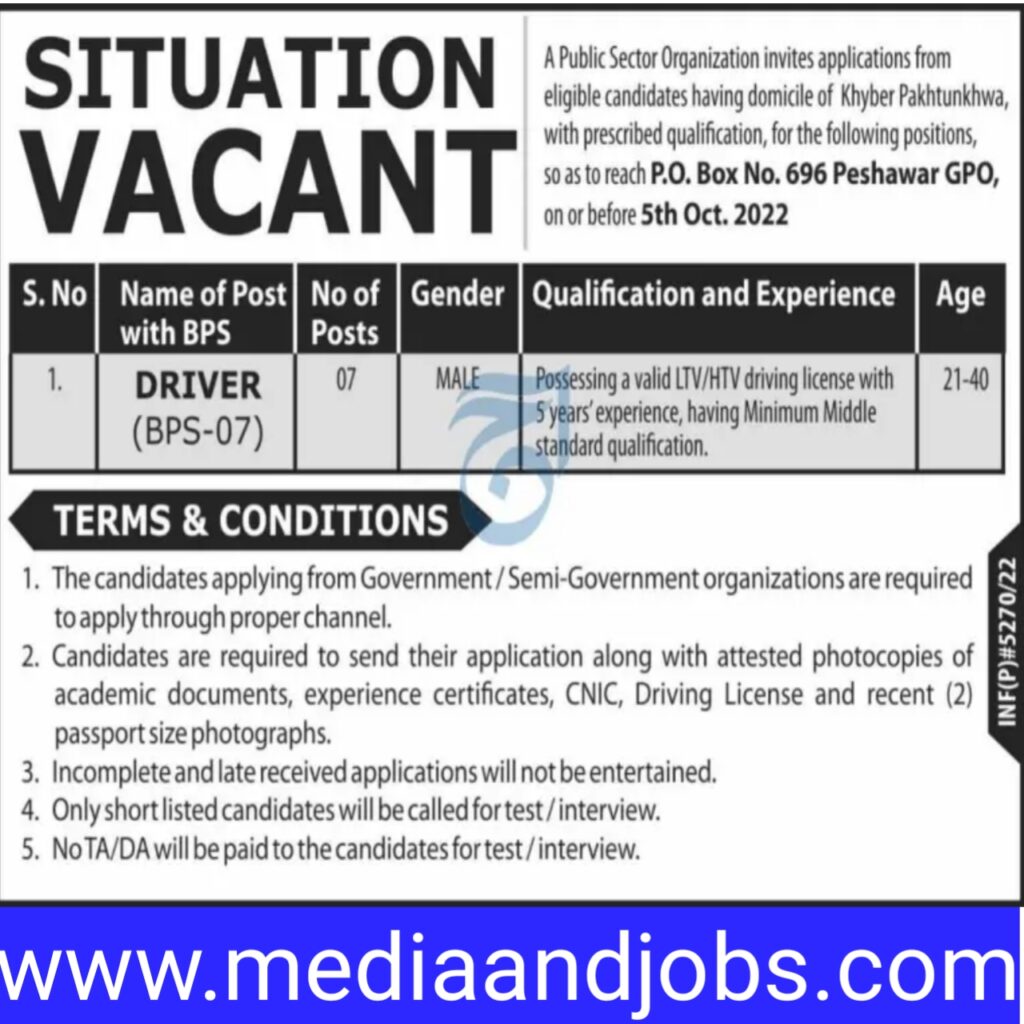 PO BOX 58 JOBS 2022 || Public Sector Organization Jobs 2022