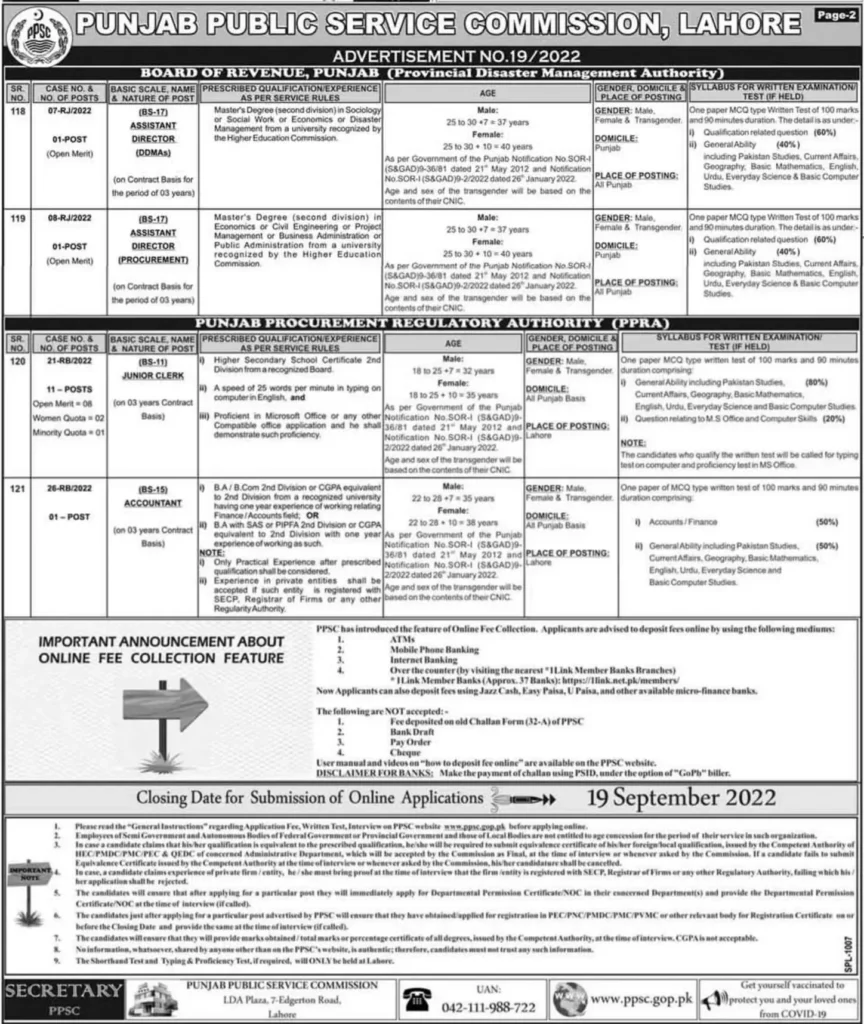 Latest PPSC Jobs 2022 || Punjab Public Service Commission Jobs 2022