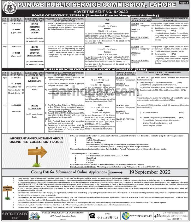 Latest PPSC Jobs 2022 || Punjab Public Service Commission Jobs 2022