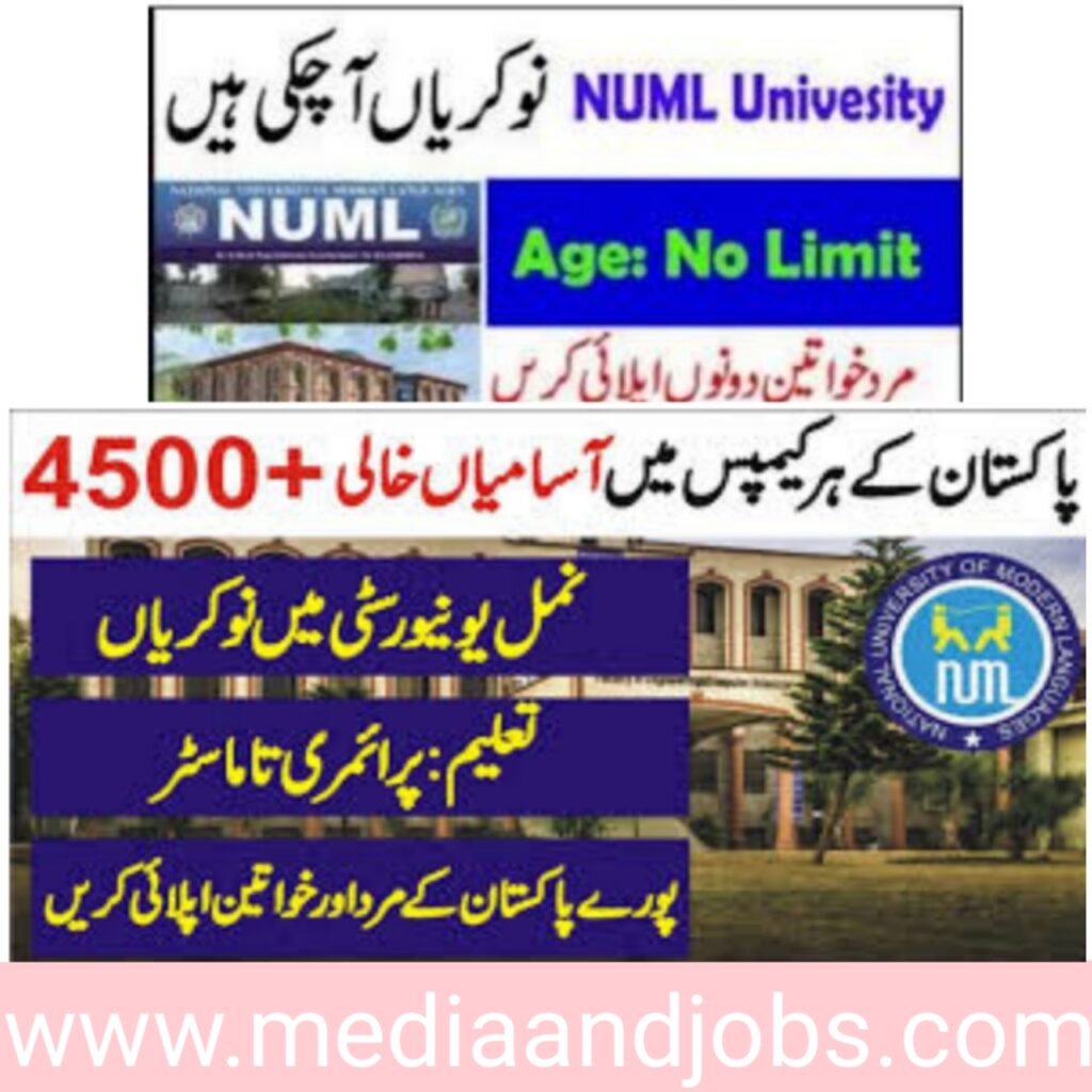 NUML University Jobs 2022 | Application Form