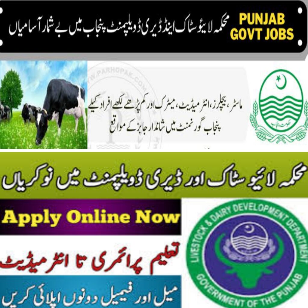 Livestock and Dairy Development Punjab Jobs 2022 Application Form Download