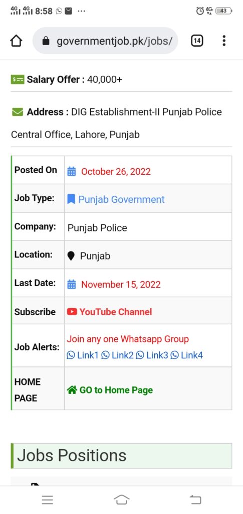 SPU Jobs 2022 – Punjab Police Special Protection Unit - Download Application Form punjabpolice.gov.pk