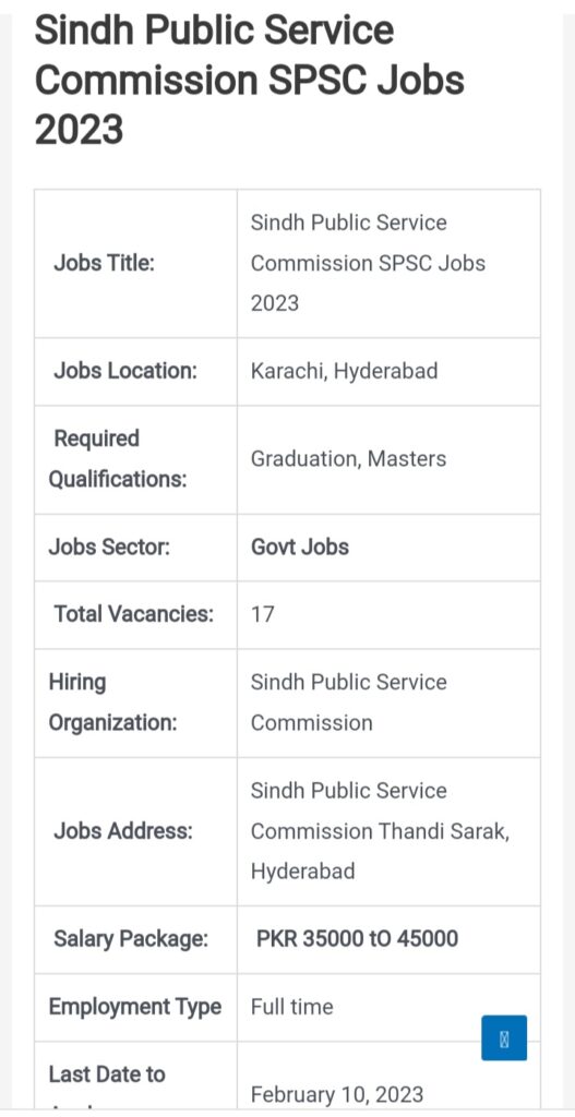 SPSC Education department Jobs 2023 - Public Service Commission (SPSC) Jobs 2023