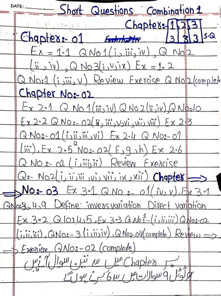 10th Class Math Guess