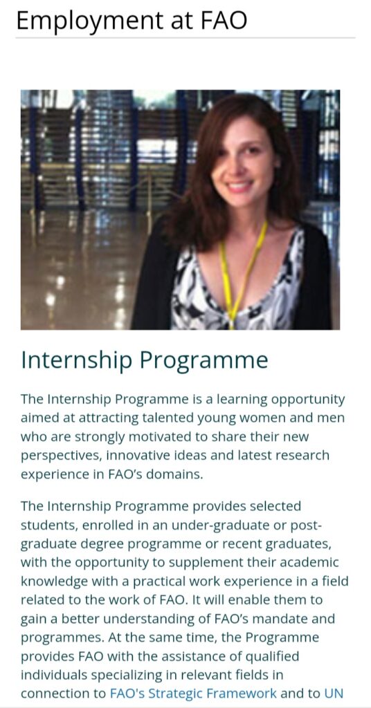 FAO Internship Program 2023