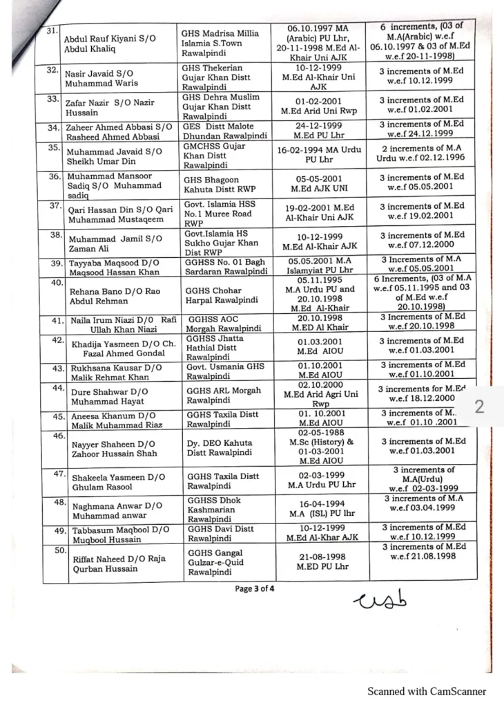 Grant Of Advanced Increments