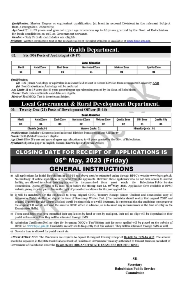 Lecturer Jobs In Education Department | Latest BPSC Lecturer Jobs 2023