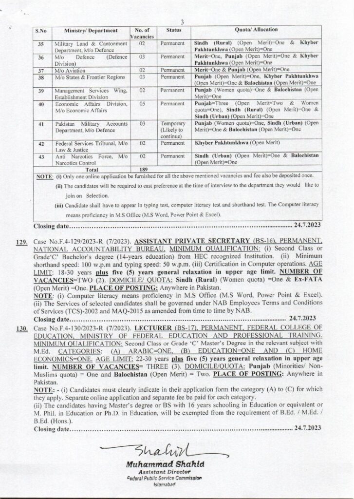 FPSC Jobs Advertisement No 7 [240+ Seats] | Latest Apply Online