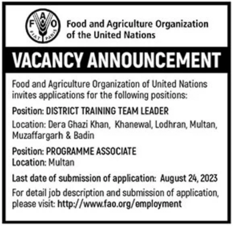 Food and Agriculture Organization FAO Jobs 2023 - Apply Online