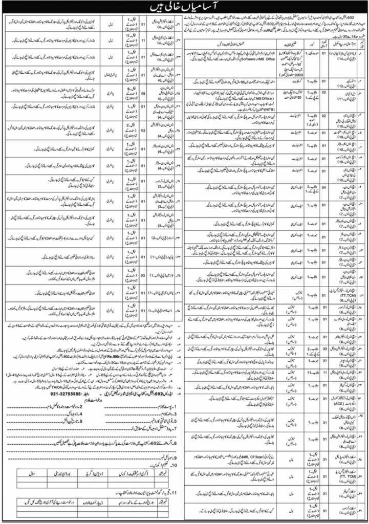 Pakistan Army 602 Area Workshop EME Jobs 2023