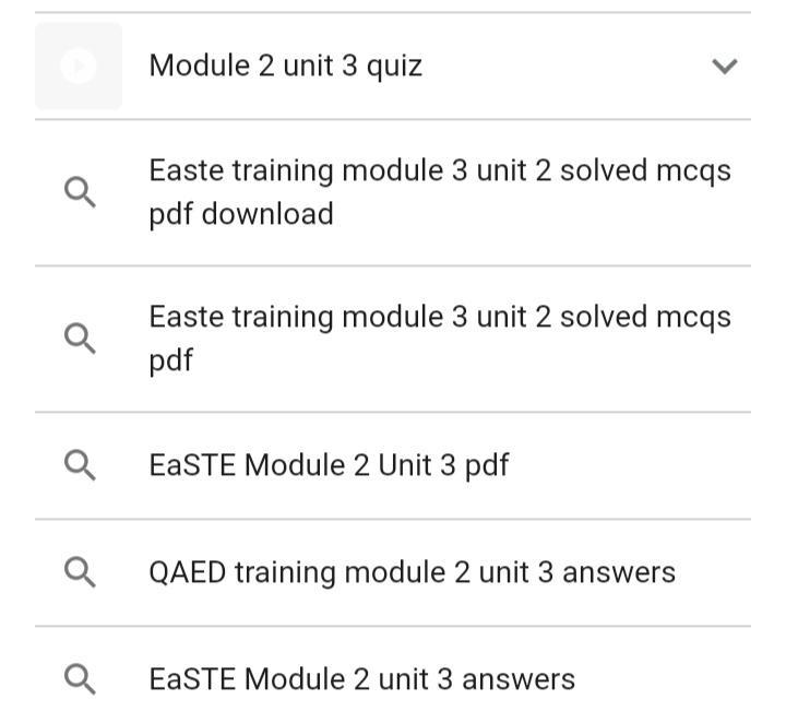 Easte Training Module 3 Unit 2 Solved MCQs/Quiz PDF 2023