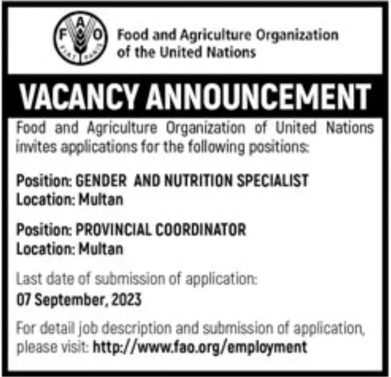 Food and Agriculture Organization Recruitment - Latest FAO Jobs 2023