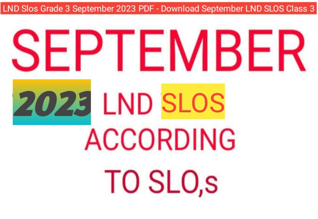 Download September LND SLOS Class 3