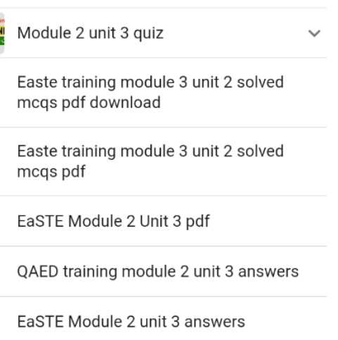 Easte Training Module 3 Unit 2 Solved MCQs/Quiz PDF 2023