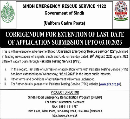 PTS Rescue 1122 Jobs 2023 Apply Online 800+ Posts