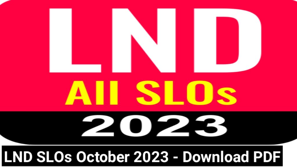 LND SLOs October 2023 - Download PDF