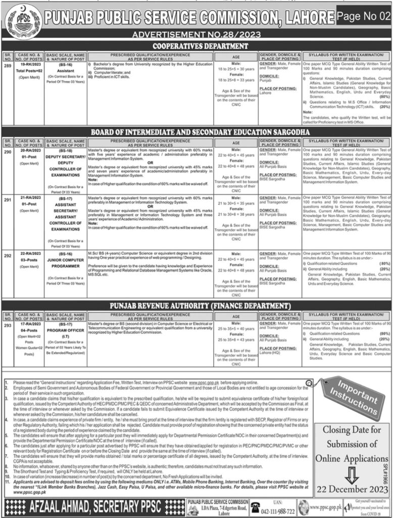 PPSC Jobs Advertisement No 28/2023 Apply Now | www.ppsc.gop.pk Apply for PPSC's (500+ Vacancies)