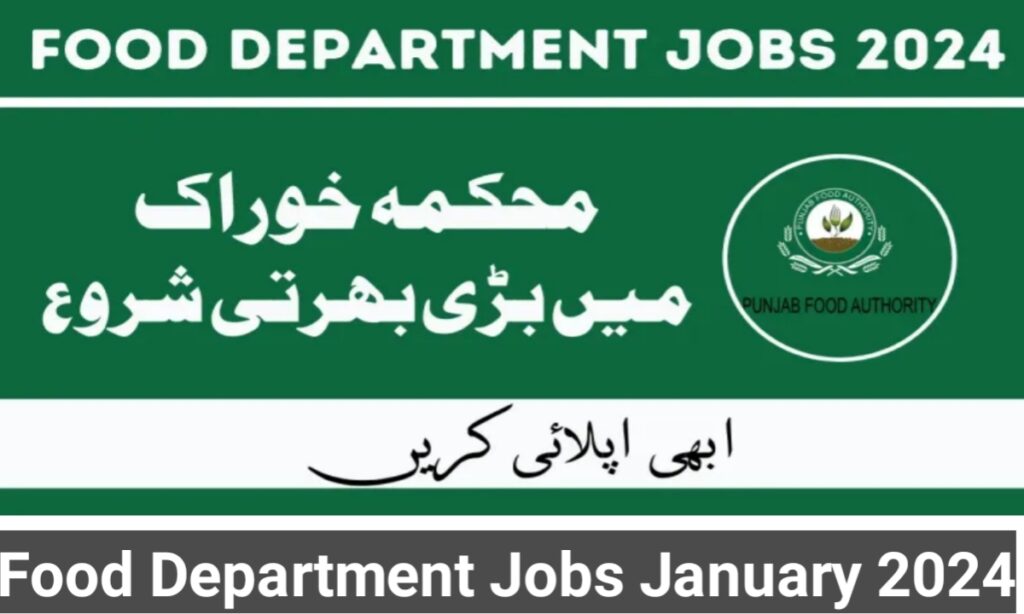 Food Department Jobs January 2024