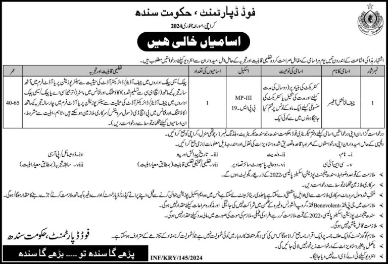 Food Department Jobs January 2024