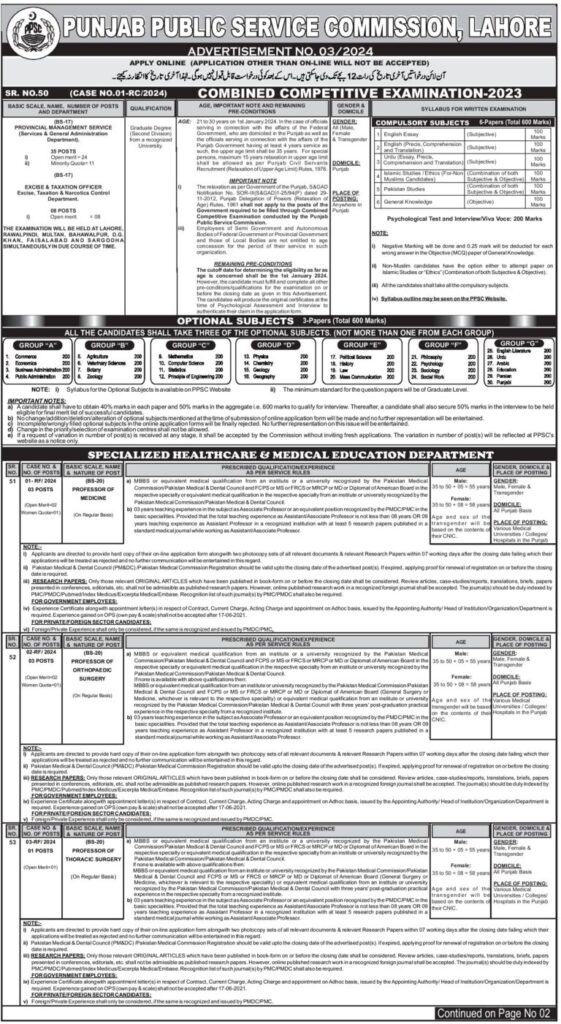 PPSC Jobs 2024 Advertisement (780+ Seats) - Apply Online