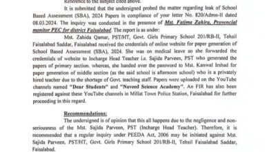 Report Regarding Leak of SBA 2024 Papers