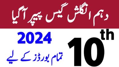10th Class English Guess Paper 2024