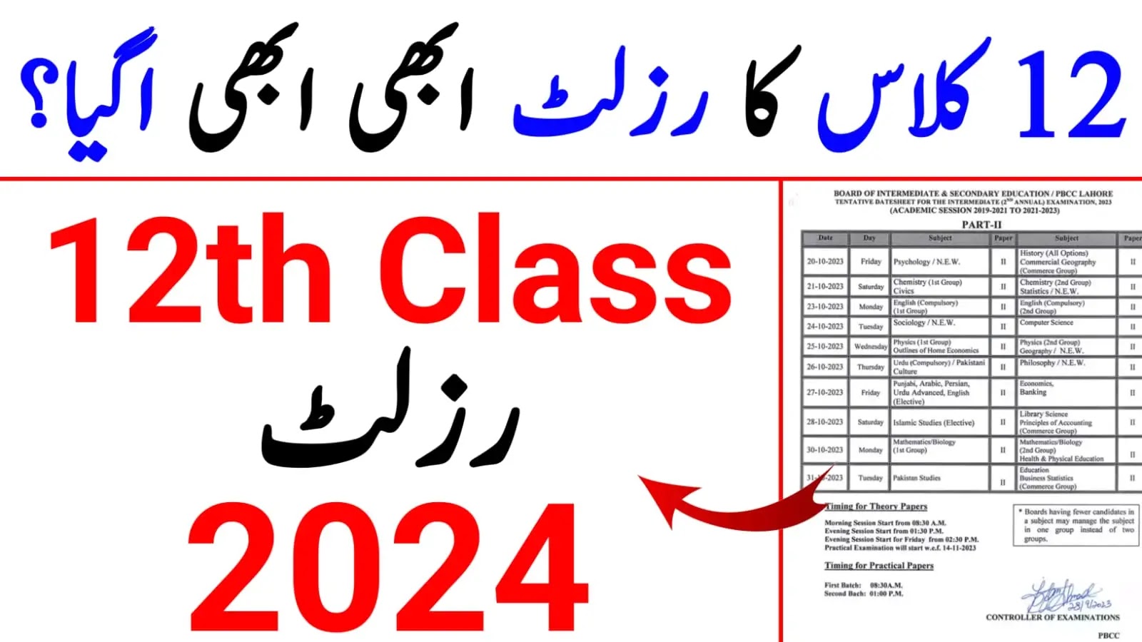 12th Class Results All Punjab Boards