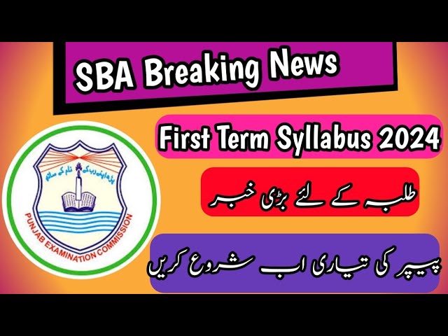 Syllabus for SBA 2023-25 1st Term