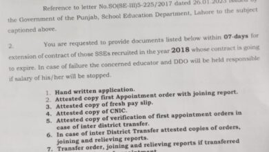 Provision of Files for Extension of Educators (SSEs) 2025