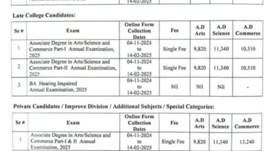 University of Punjab (PU) Admission for 2025 Examinations