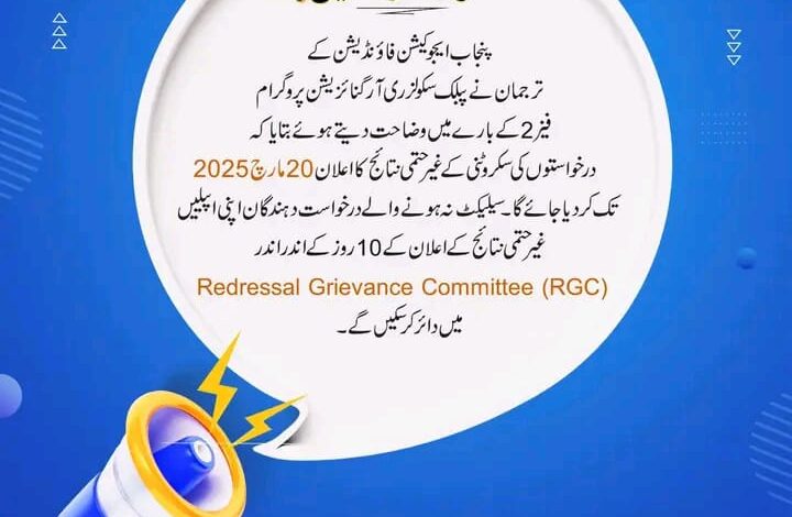 List of Schools Phase 2