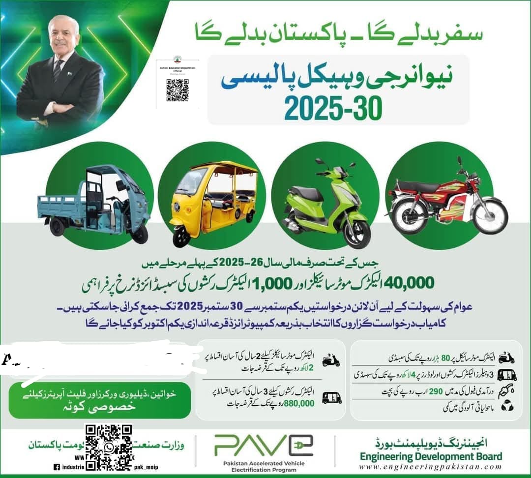 Pakistan's New Energy Vehicles Scheme 2025-30: Revolutionizing Affordable Electric Mobility