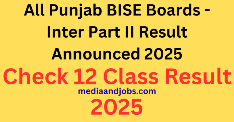 All Punjab BISE Boards - Inter Part II Result Announced 2025