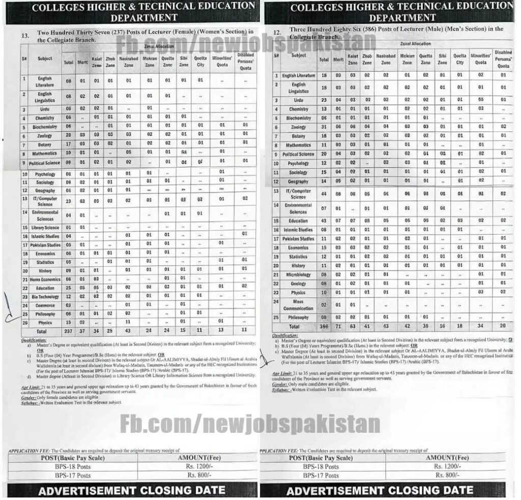 Balochistan Lecturer Jobs 2026 BPSC Apply Online – 677 Posts