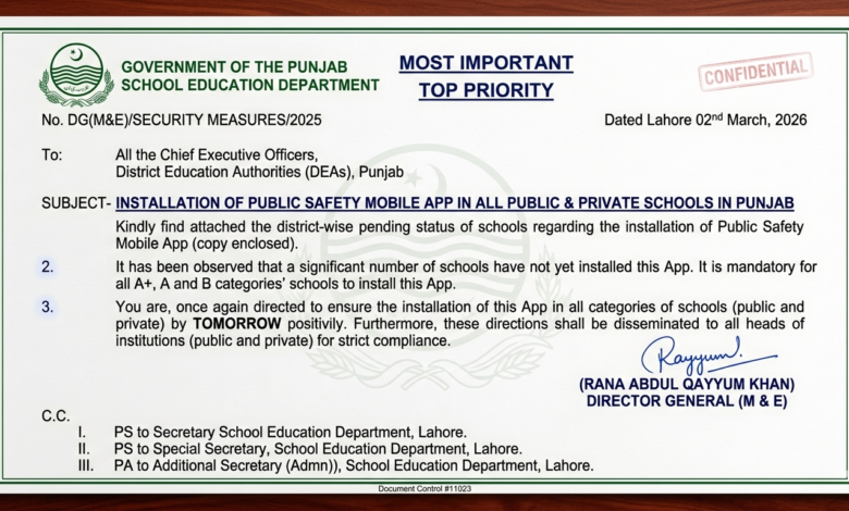 Punjab Schools Mandatory Public Safety App Deadline – 3 March 2026