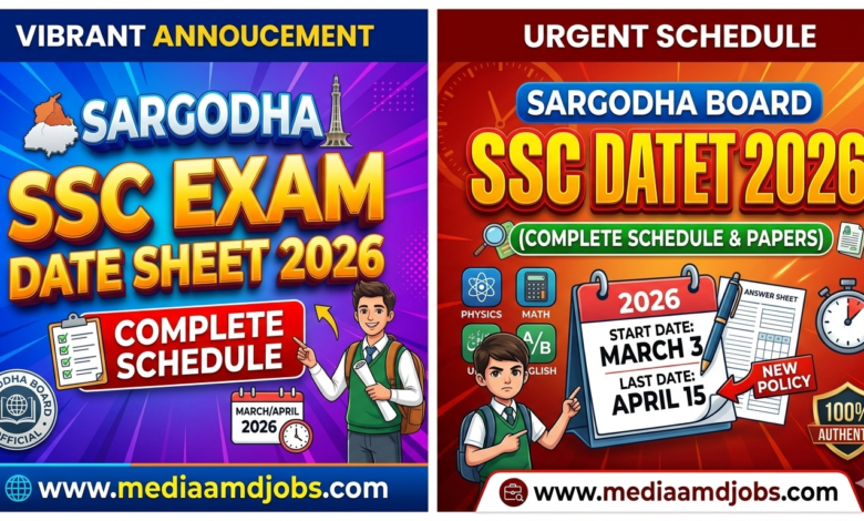 Sargodha SSC Exam Date Sheet 2026 (Complete Schedule)