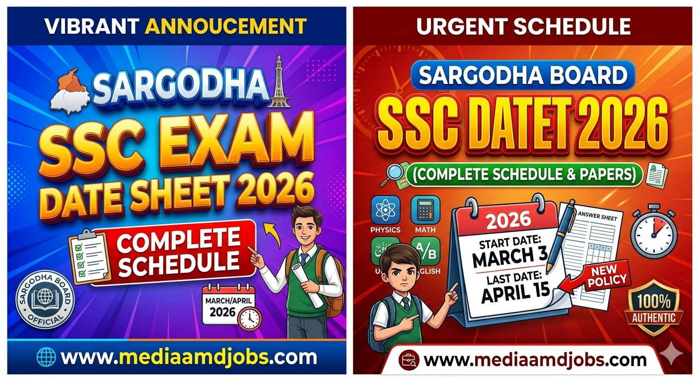 Sargodha SSC Exam Date Sheet 2026 (Complete Schedule)