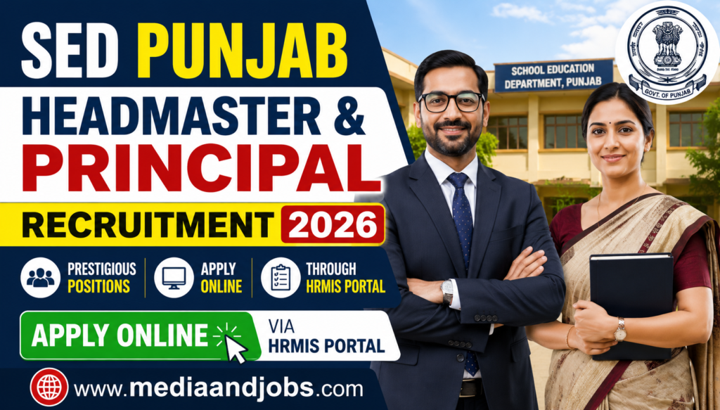 SED Punjab Headmaster & Principal Recruitment 2026: Apply Online via HRMIS Portal