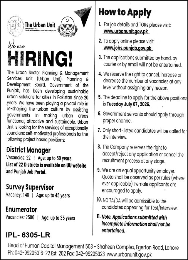 Urban Unit Jobs 2026 Apply Online