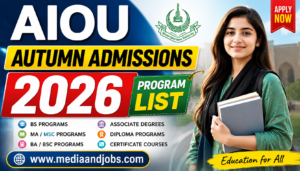 AIOU Autumn Admissions 2026 Program List