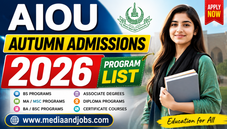 AIOU Autumn Admissions 2026 Program List