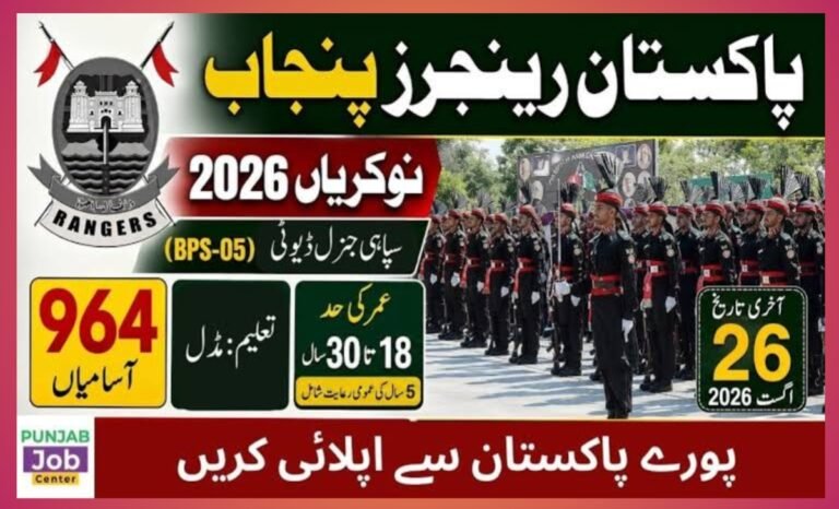 Pakistan Rangers Punjab Jobs 2026 - Sepoy (GD) Online Apply & Test Schedule