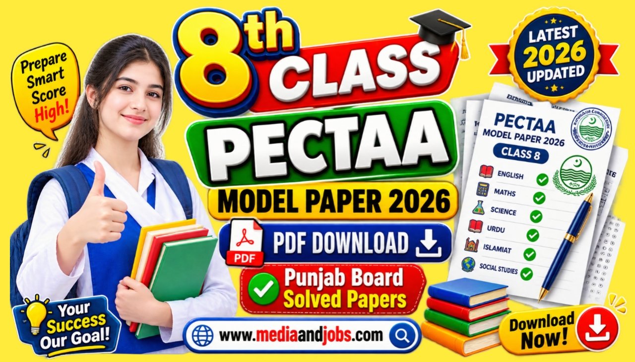 8th Class PECTAA Model Paper 2026 PDF Download - Punjab Board Solved Papers