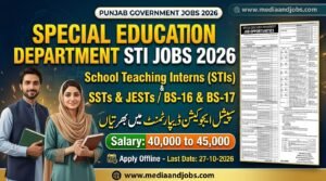 Latest Special Education Department STI Jobs 2026 Punjab | Apply Offline