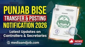 Punjab BISE Transfer & Posting Notification 2026 - Latest Updates on Controllers and Secretaries