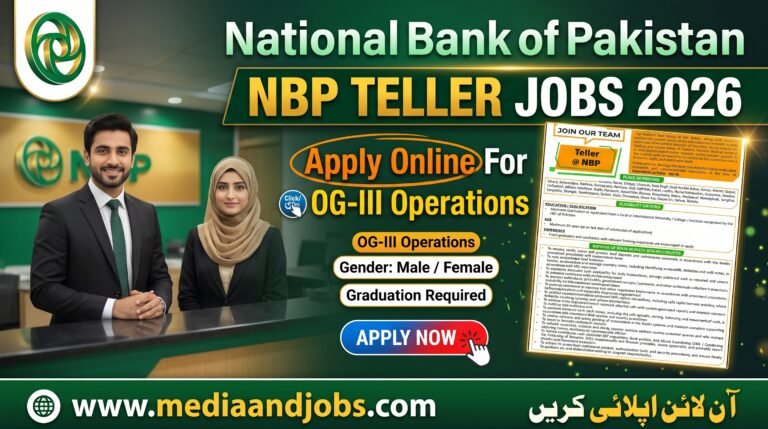 National Bank of Pakistan NBP Teller Jobs 2026 - Apply Online For OG-III Operations